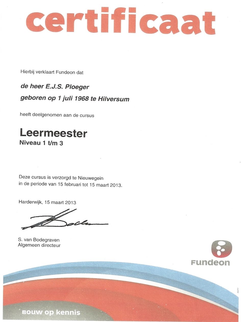 Certificaat Rheinzink